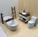 Bathroom Set for Dollhouses Scale 1:12 