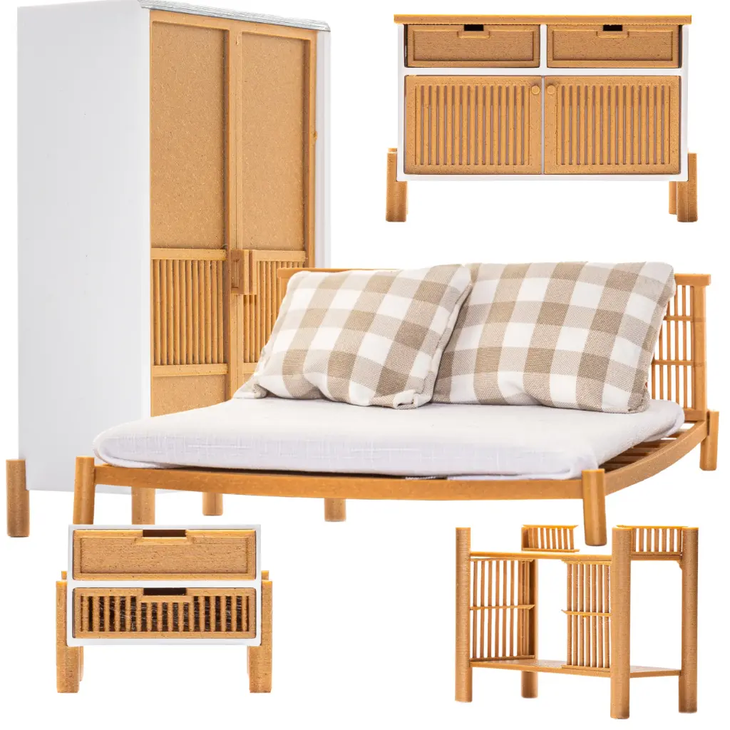 Dollhouse Bedroom Set – 1:12 Scale