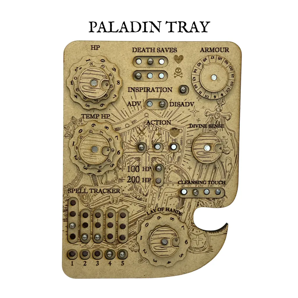 Magnetic DND Stat Tracker Tray – Character Board Organizer - Paladin
