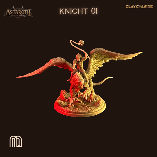 [FIG-020] Demon Knight on Griffin with chain-flail — Astaroth Legion