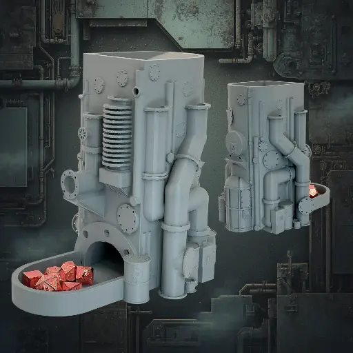 Industrialna wieża do kości – personalizowany dodatek do gier planszowych