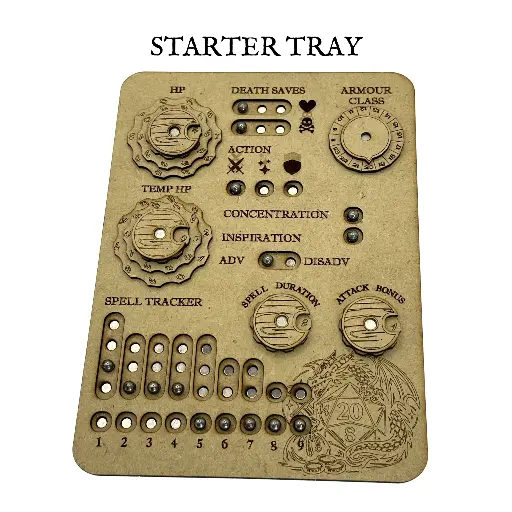 Magnetic DND Stat Tracker Tray – Character Board Organizer - Starter