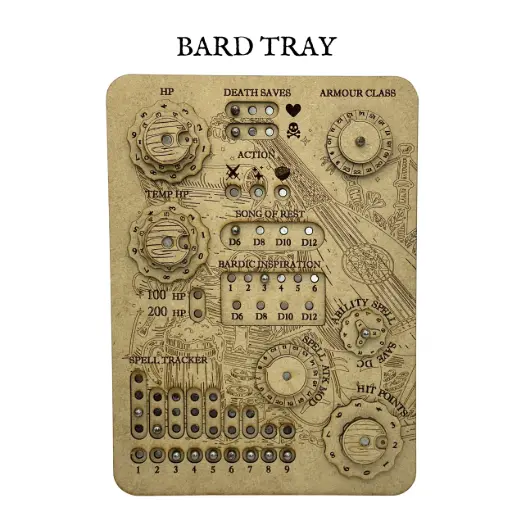 Magnetic DND Stat Tracker Tray – Character Board Organizer - Bard