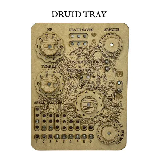 Magnetic DND Stat Tracker Tray – Character Board Organizer - Druid
